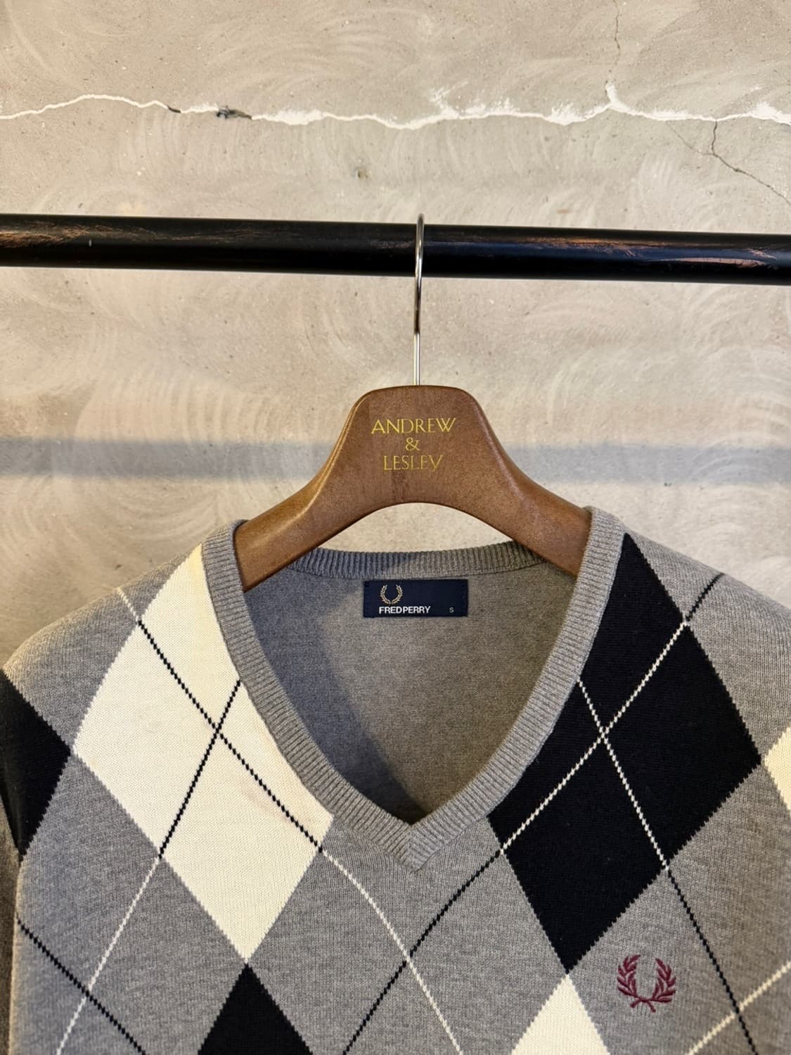 프레드페리 아가일 니트 슬림100 상품이미지3