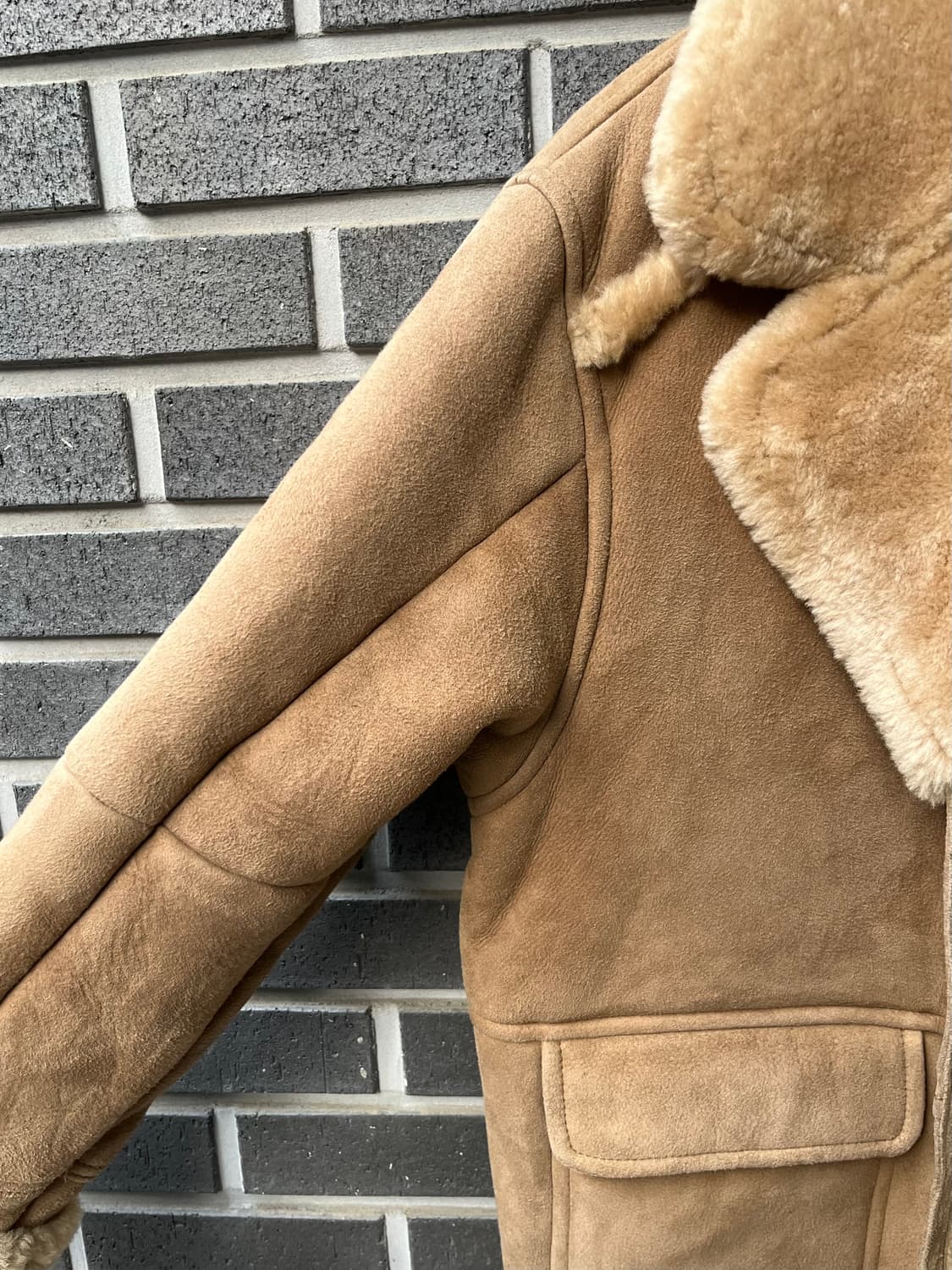 90s 램스킨 양가죽 스웨이드 시어링 자켓 상품이미지8