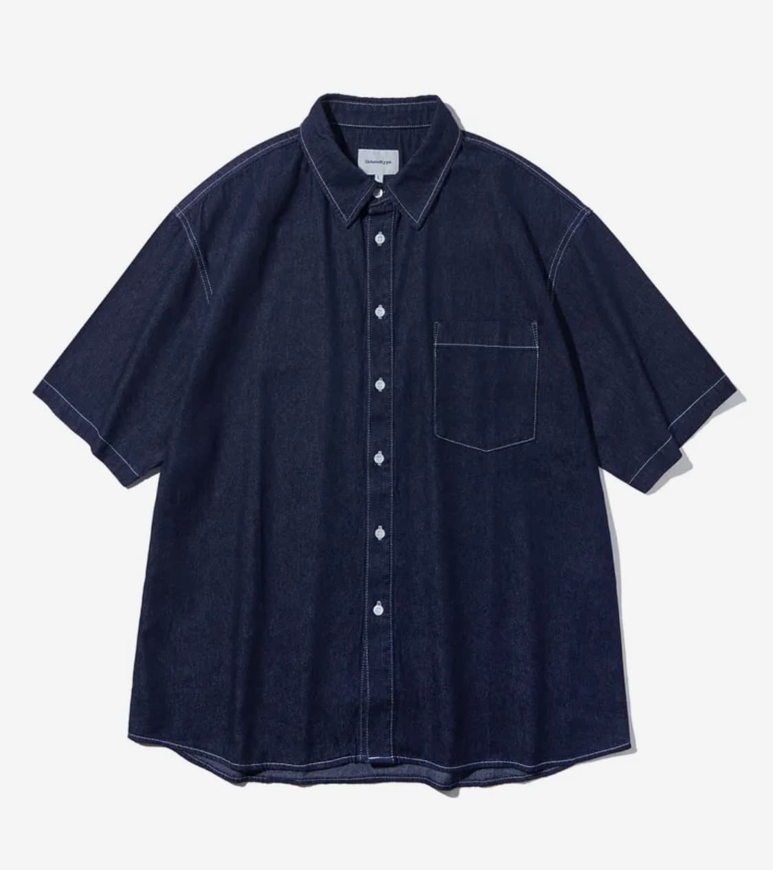 스티치데님 반팔 셔츠 상품이미지1