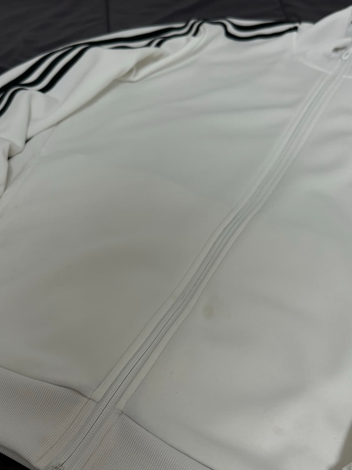 아디다스 화이트 흰색 삼선 져지 트랙탑 라지 상품이미지7