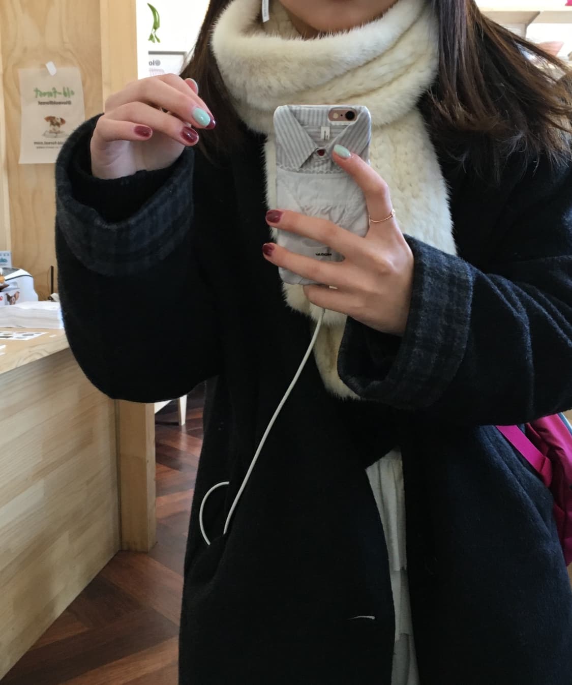 빈티지 체크 코트 상품이미지5