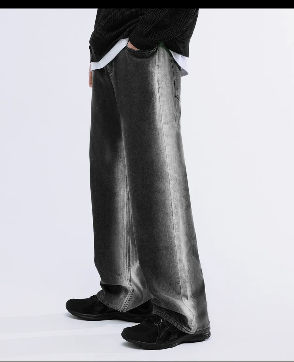 트릴리온 사이드워싱 와이드 데님 팬츠 상품이미지1