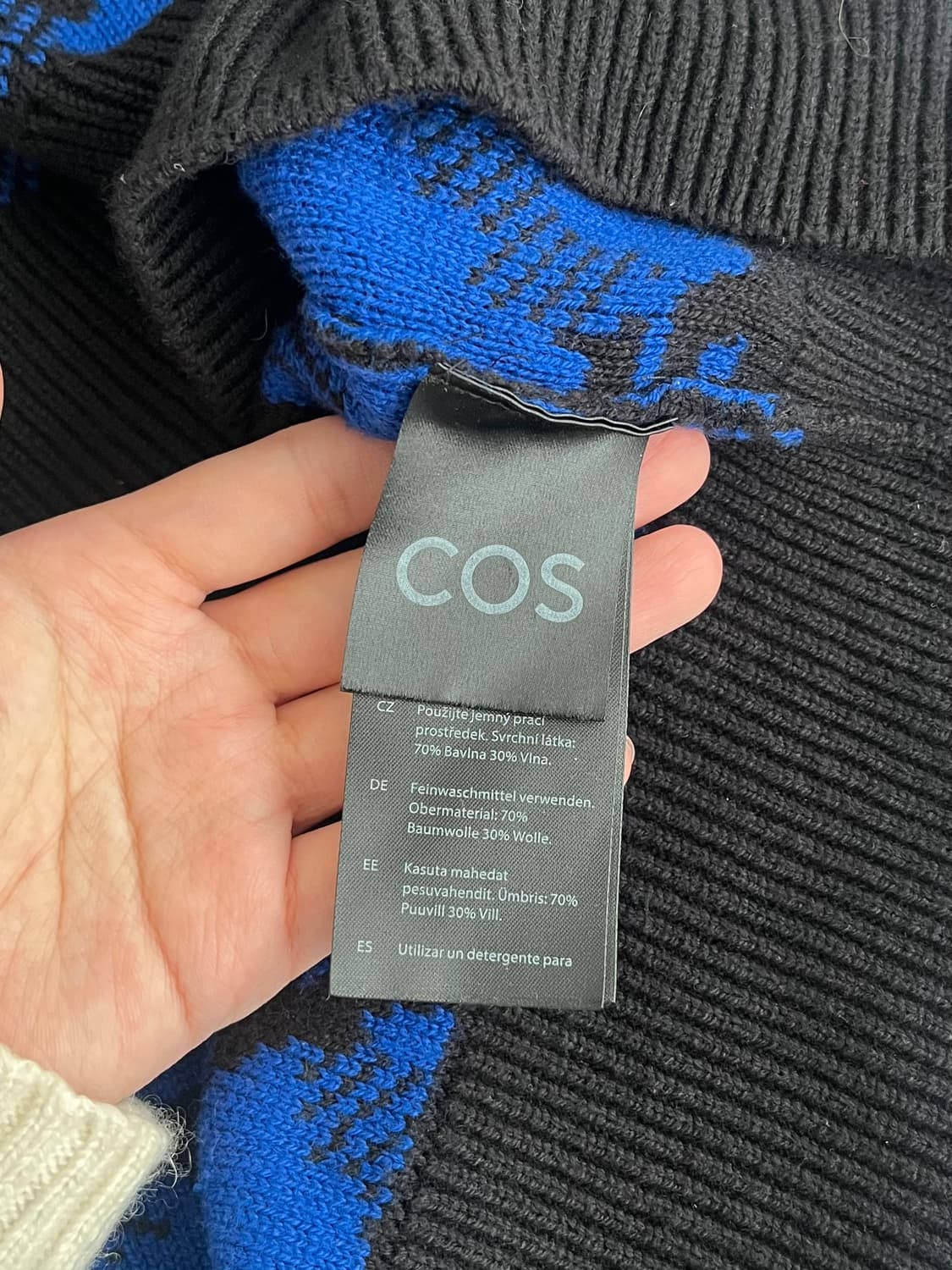 L) 코스 COS 자카드 니트 베스트 블루 상품이미지5