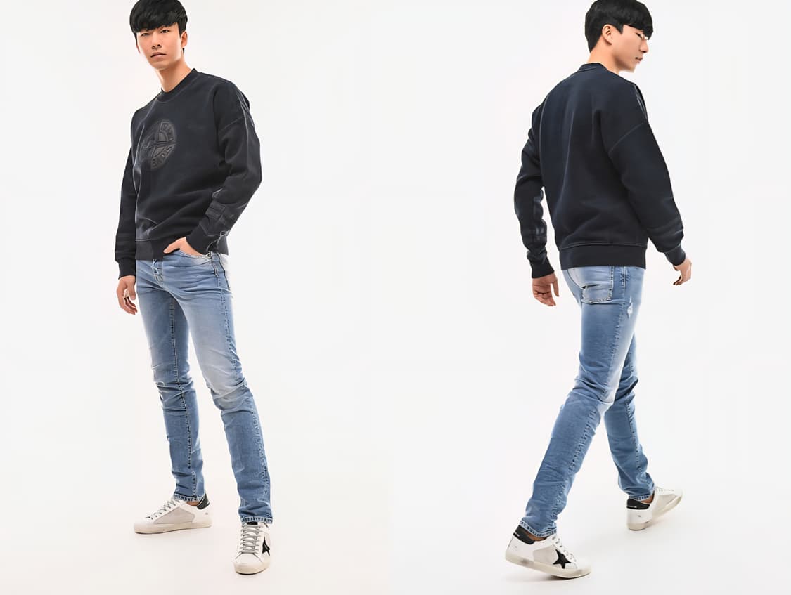 스톤아일랜드 투톤 테리 빅 로고 맨투맨 L  (100-105) 상품이미지1