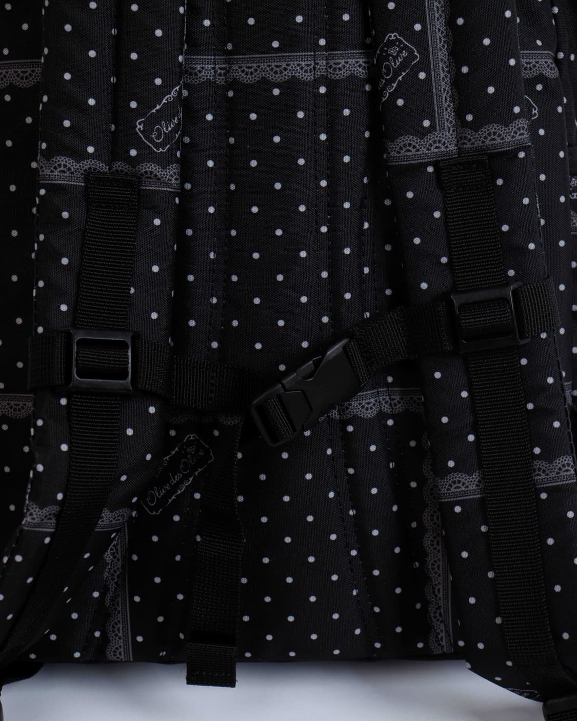 [OLIVE des OLIVE] 블랙 컬러 도트 레이스 패턴 백팩 상품이미지6