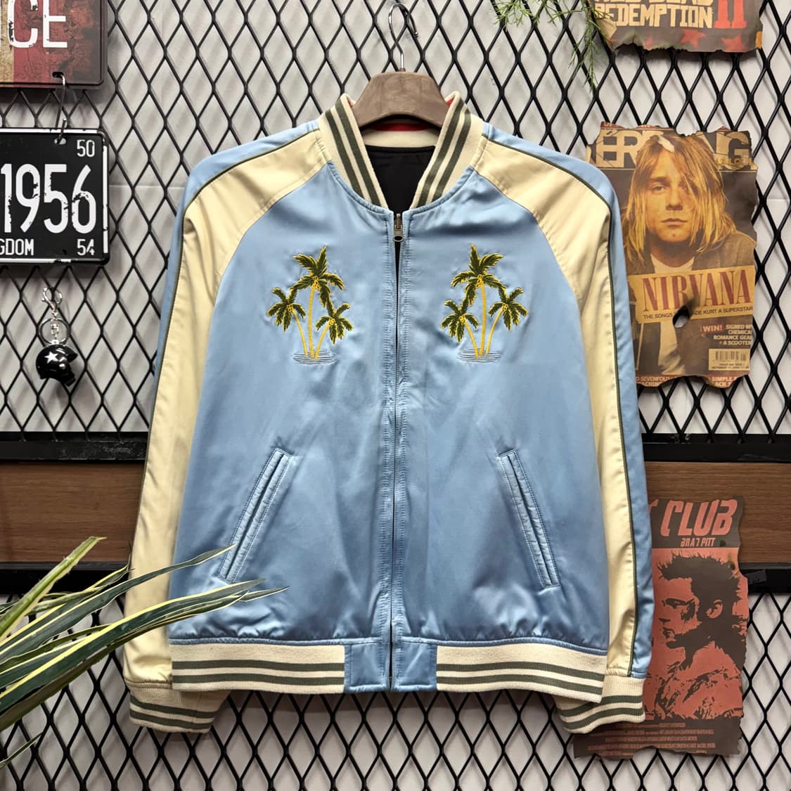 리바이스 리버시블 새틴 스카쟌 팜트리 자수 포인트 아이보리 상품이미지1