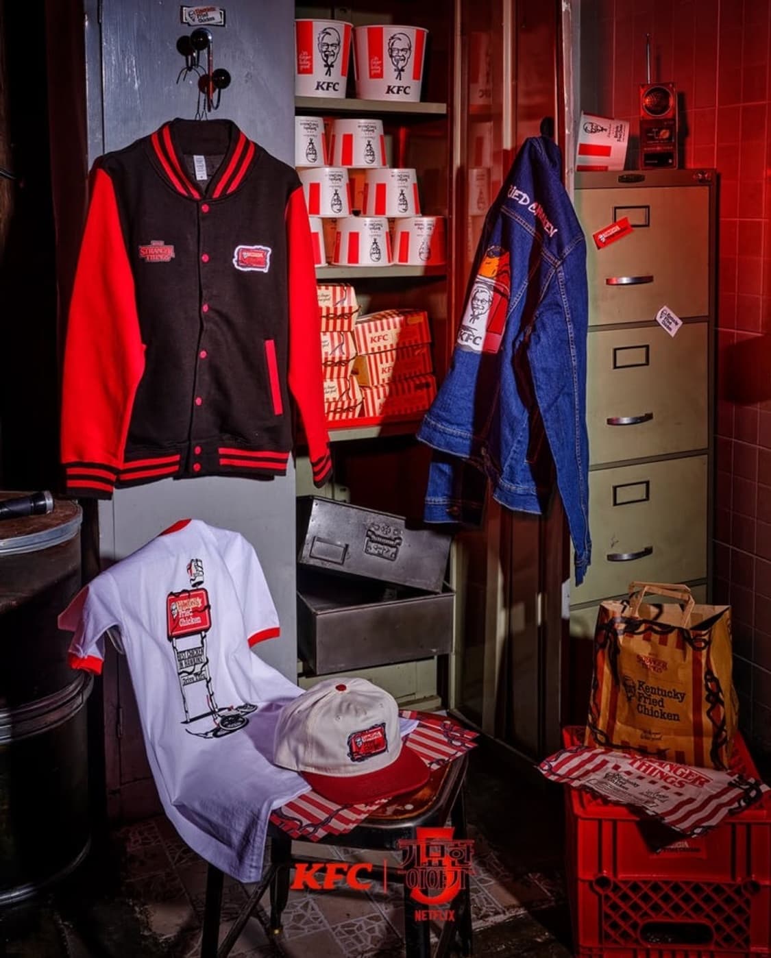 KFC X 기묘한 이야기5 호킨스 데님 자켓 상품이미지3