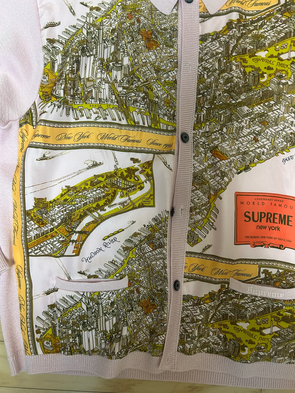 슈프림 실크 맵 가디건 핑크 - 23FW - L 상품이미지4