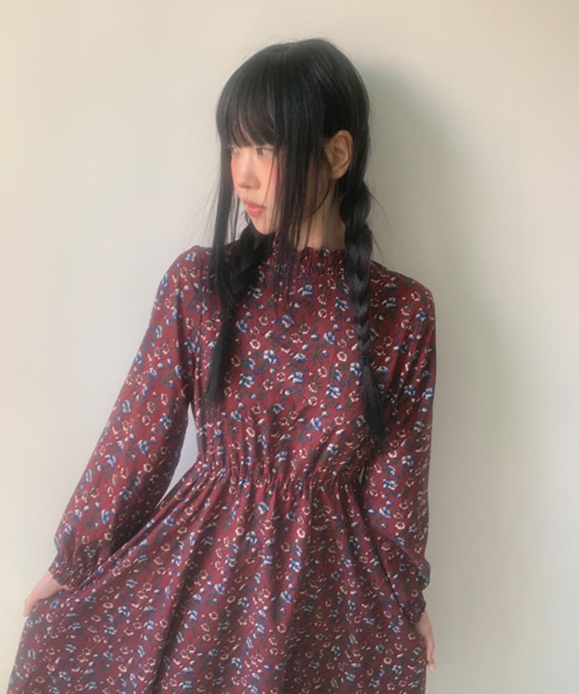 Oriental highneck floral dress 상품이미지1