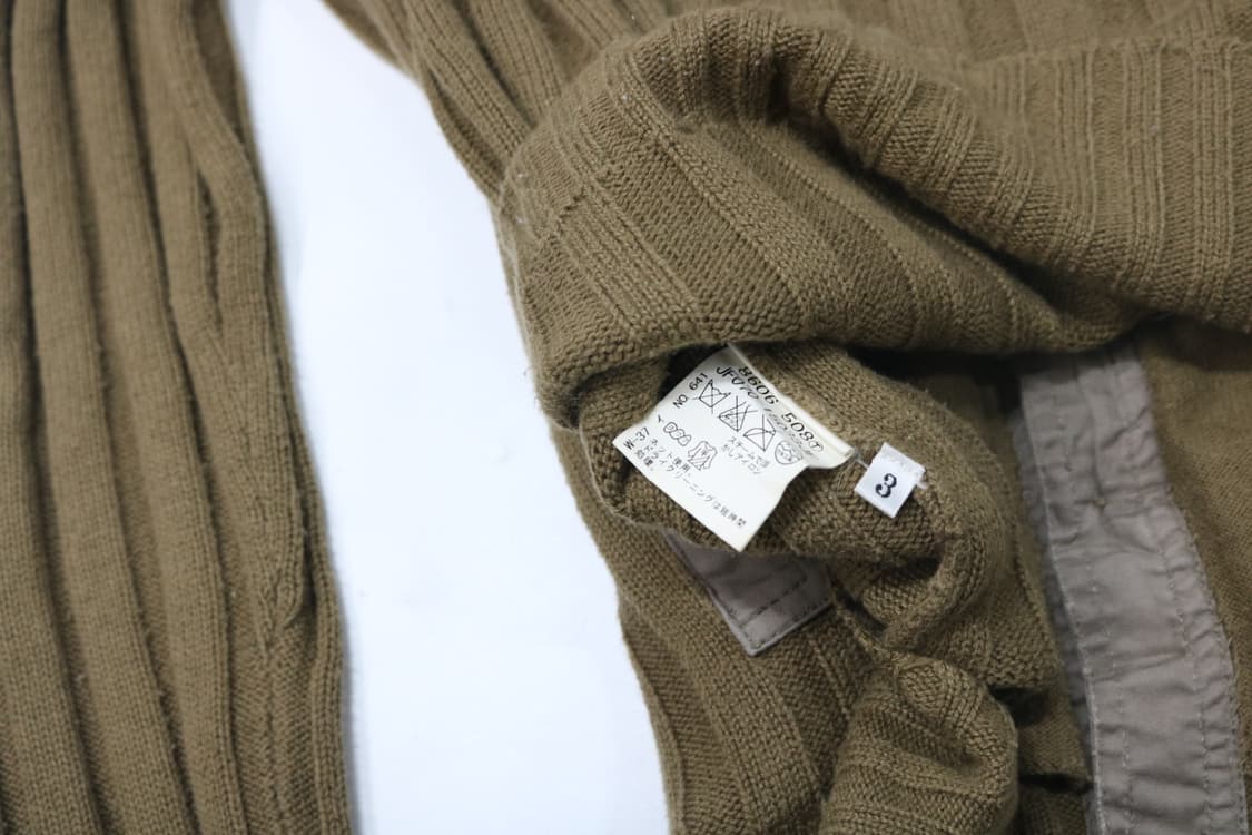 타케오 키쿠치 빈티지 카키 립 니트 가디건 (3) 상품이미지9