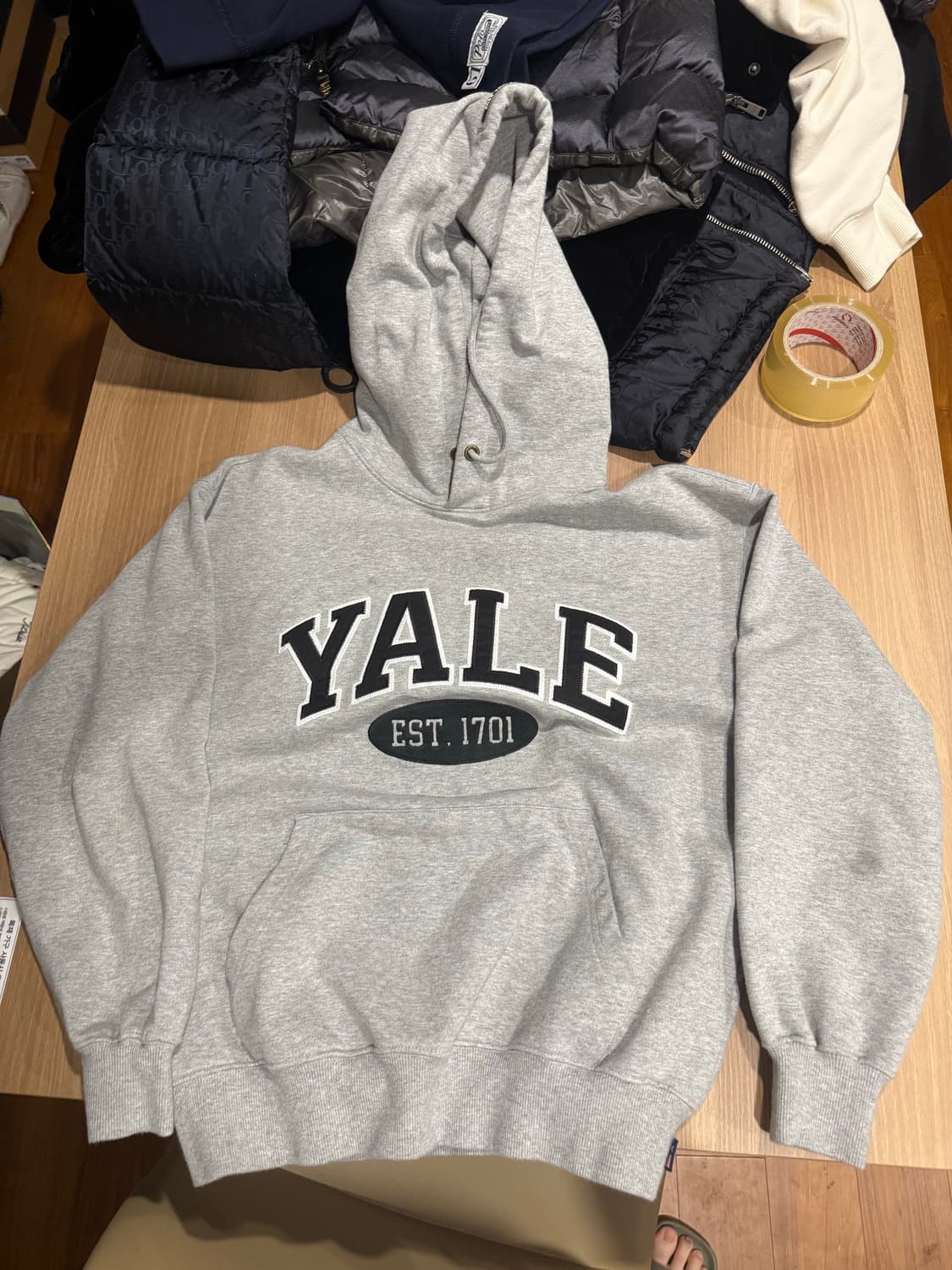 Yale 회색 후드티 상품이미지2