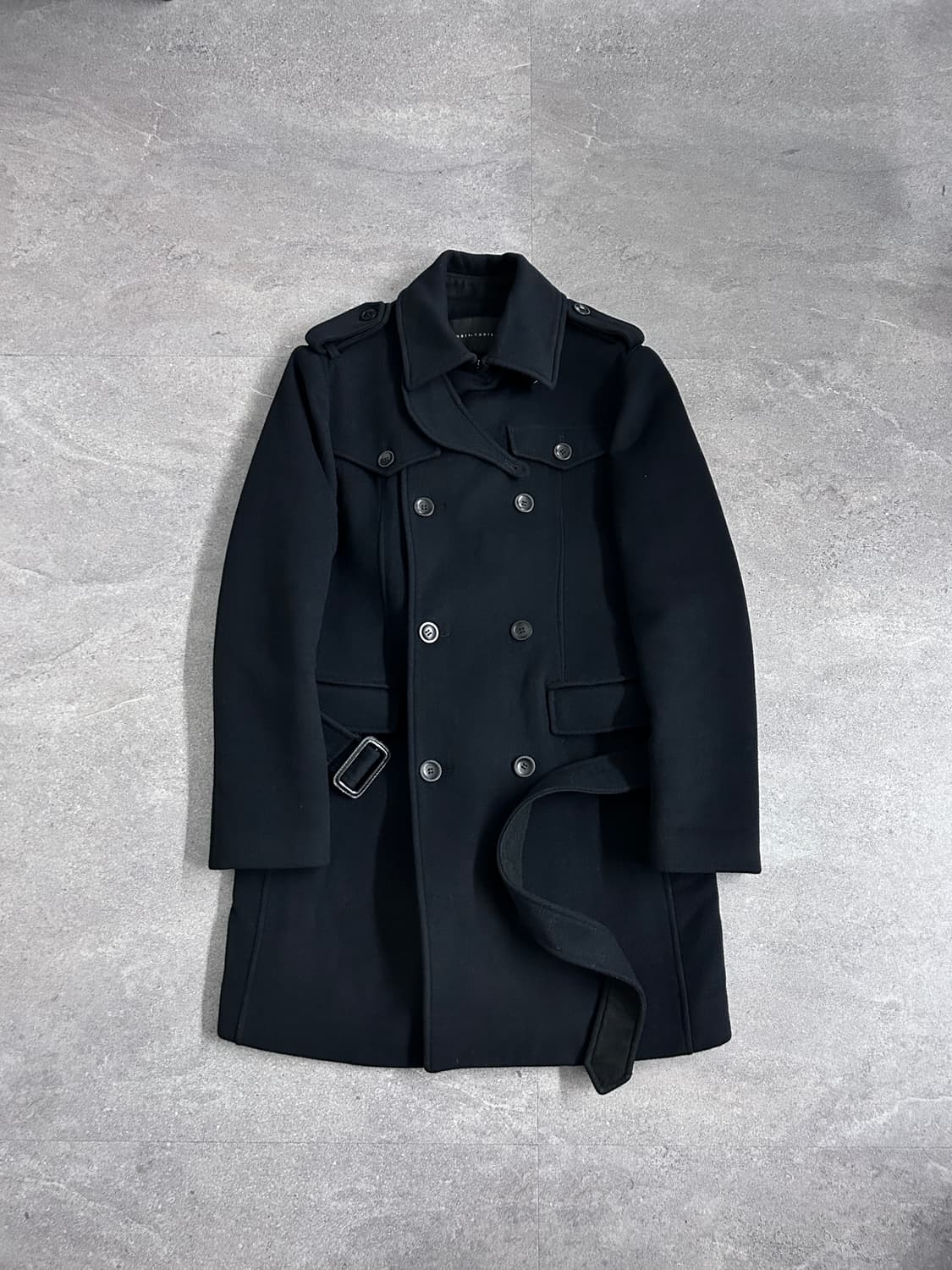 하이넥 판넬 더블 코트 상품이미지4