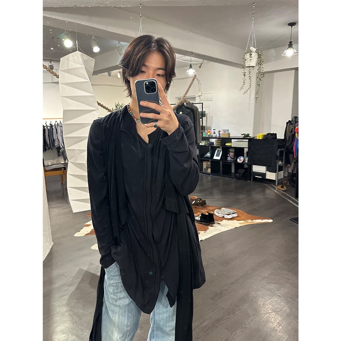 요지야마모토 뿌르옴므 비대칭 오버사이즈 셔츠 상품이미지4
