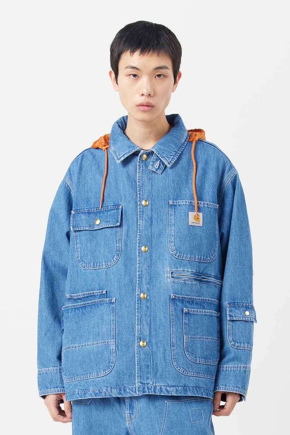 데님 초어 코트 맥스 블루 스톤 워시드 상품이미지1