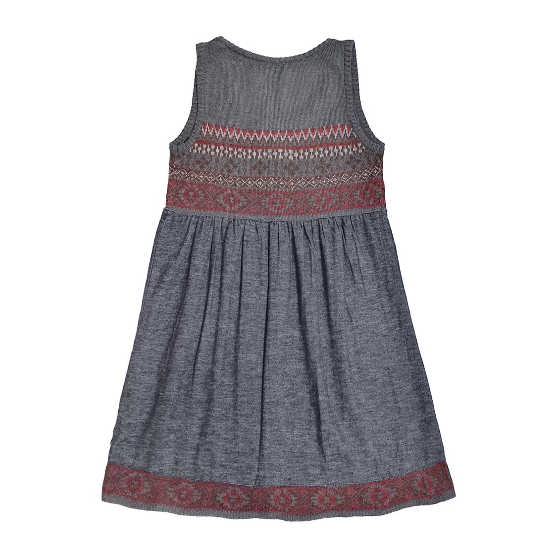 나무 단추 니트 슬리브리스 레이어드 미디 원피스 상품이미지3