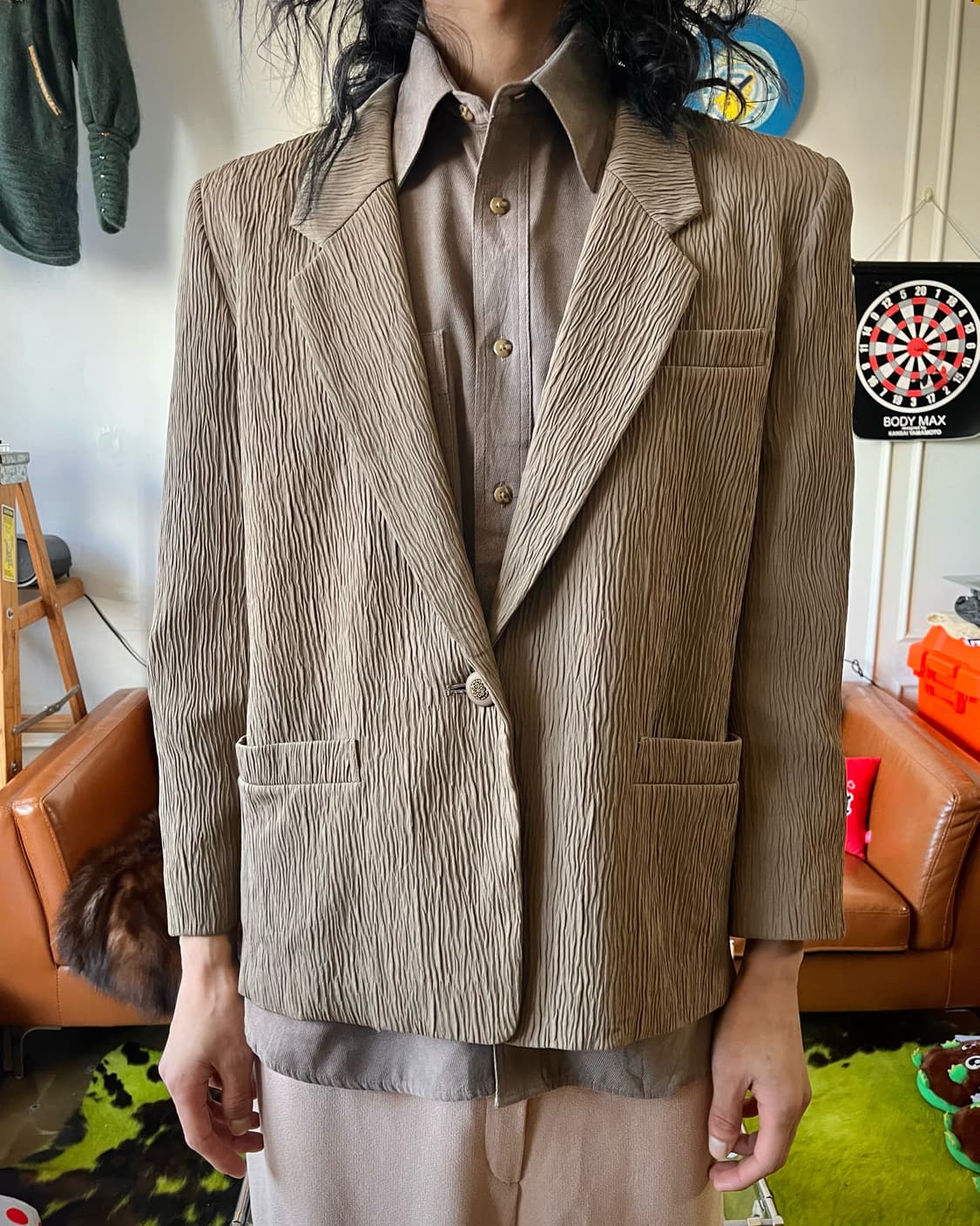 1980-90s Kasaki Japan Old Pleats Blazer 상품이미지4