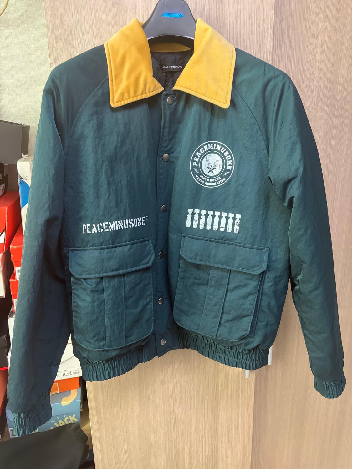 피스마이너스원 봄버 자켓 다크 그린 상품이미지1