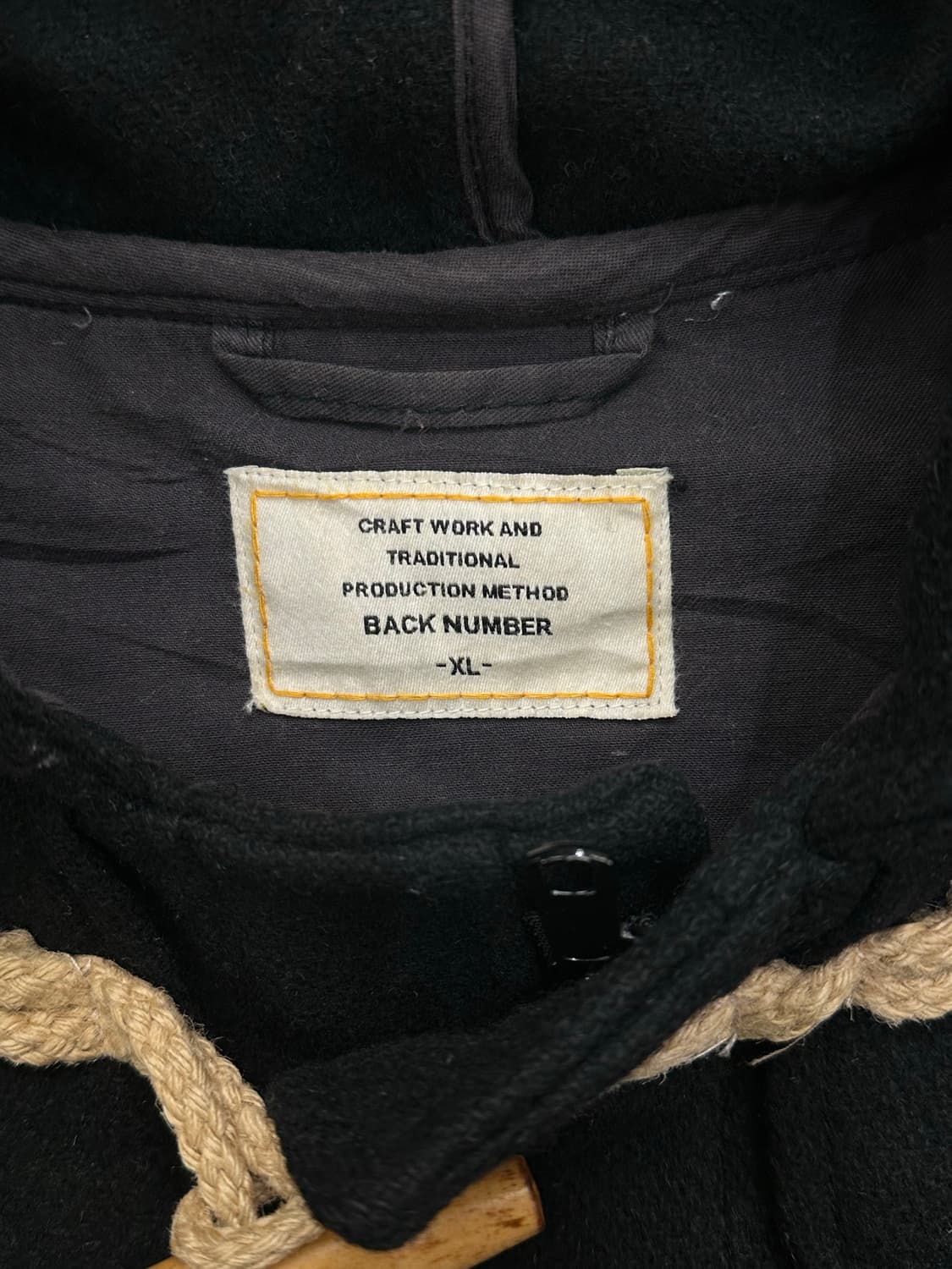 XL)Back Number 빈티지 블랙 더플코트 상품이미지4