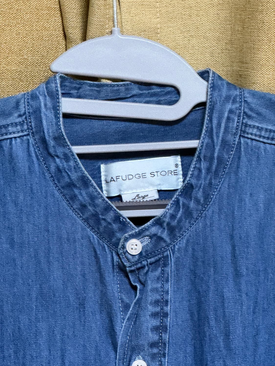 LAFUDGE STORE 데님 차이나 카라 셔츠 L 상품이미지2