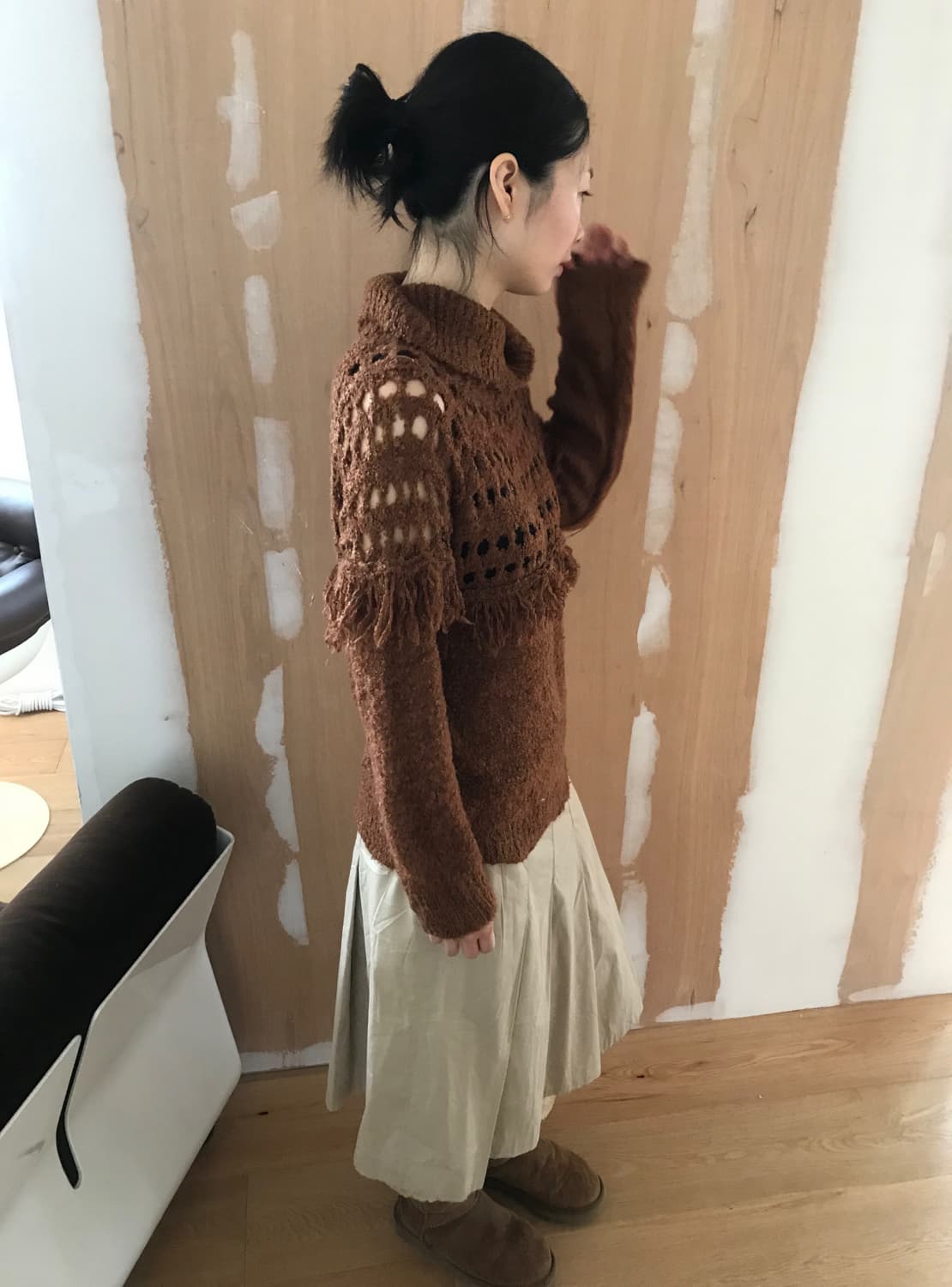 vintage brown tassel knit 상품이미지2