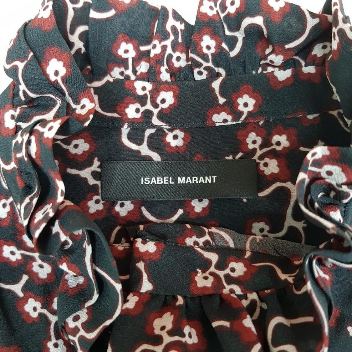 이자벨마랑 플라워 러플 실크 블라우스 34사이즈 상품이미지6