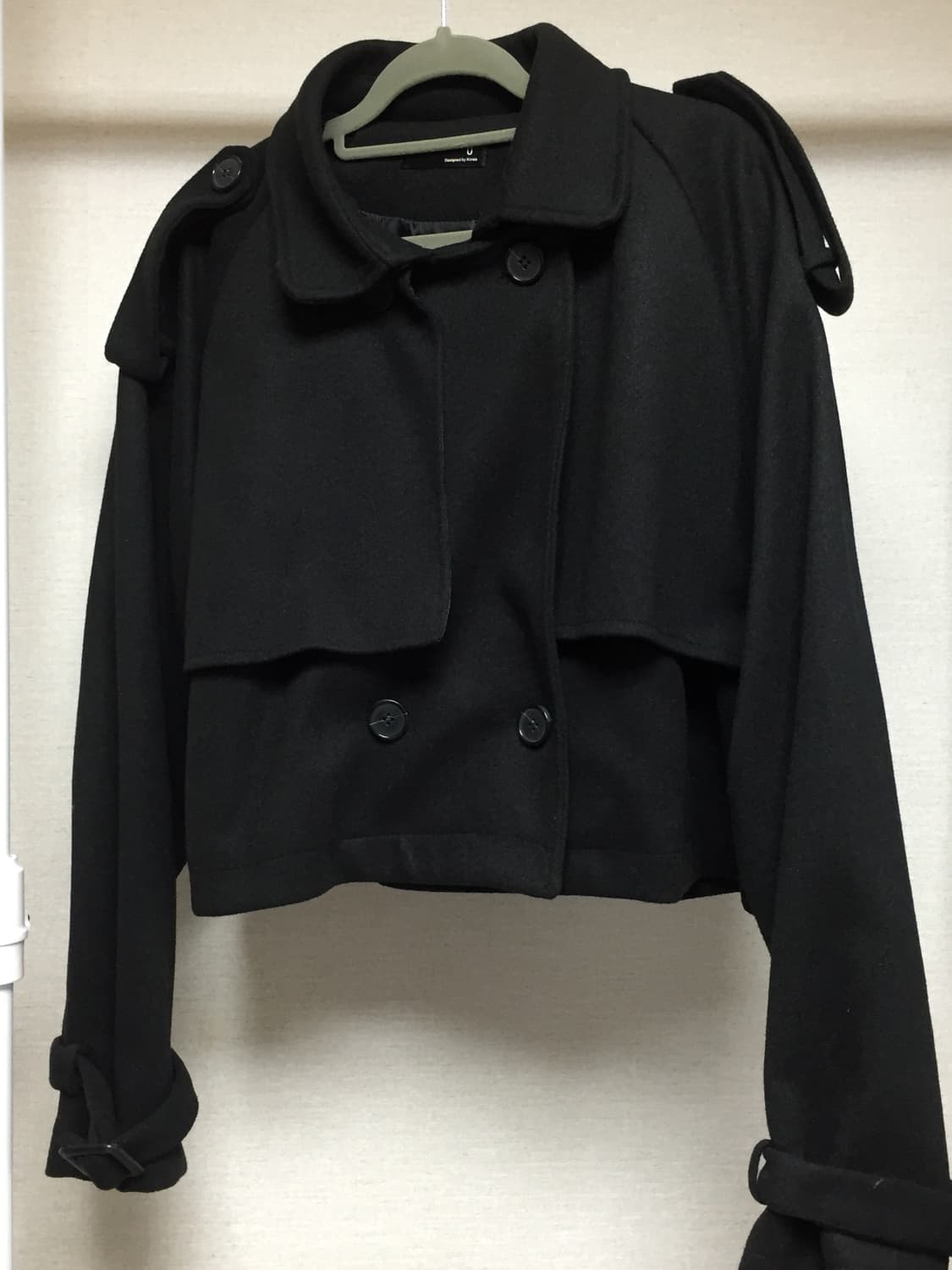 빈티지 투버튼 숏 코트 블랙 상품이미지1