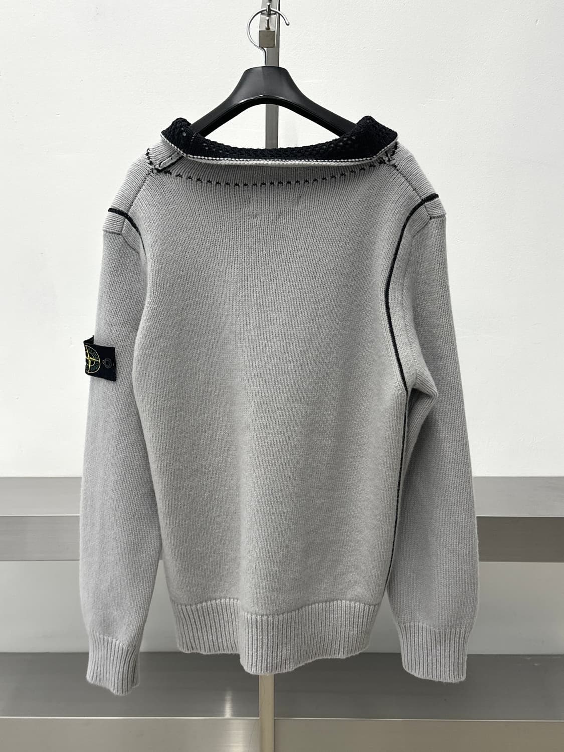 스톤아일랜드 04FW 네트 배색 울 니트집업  상품이미지4