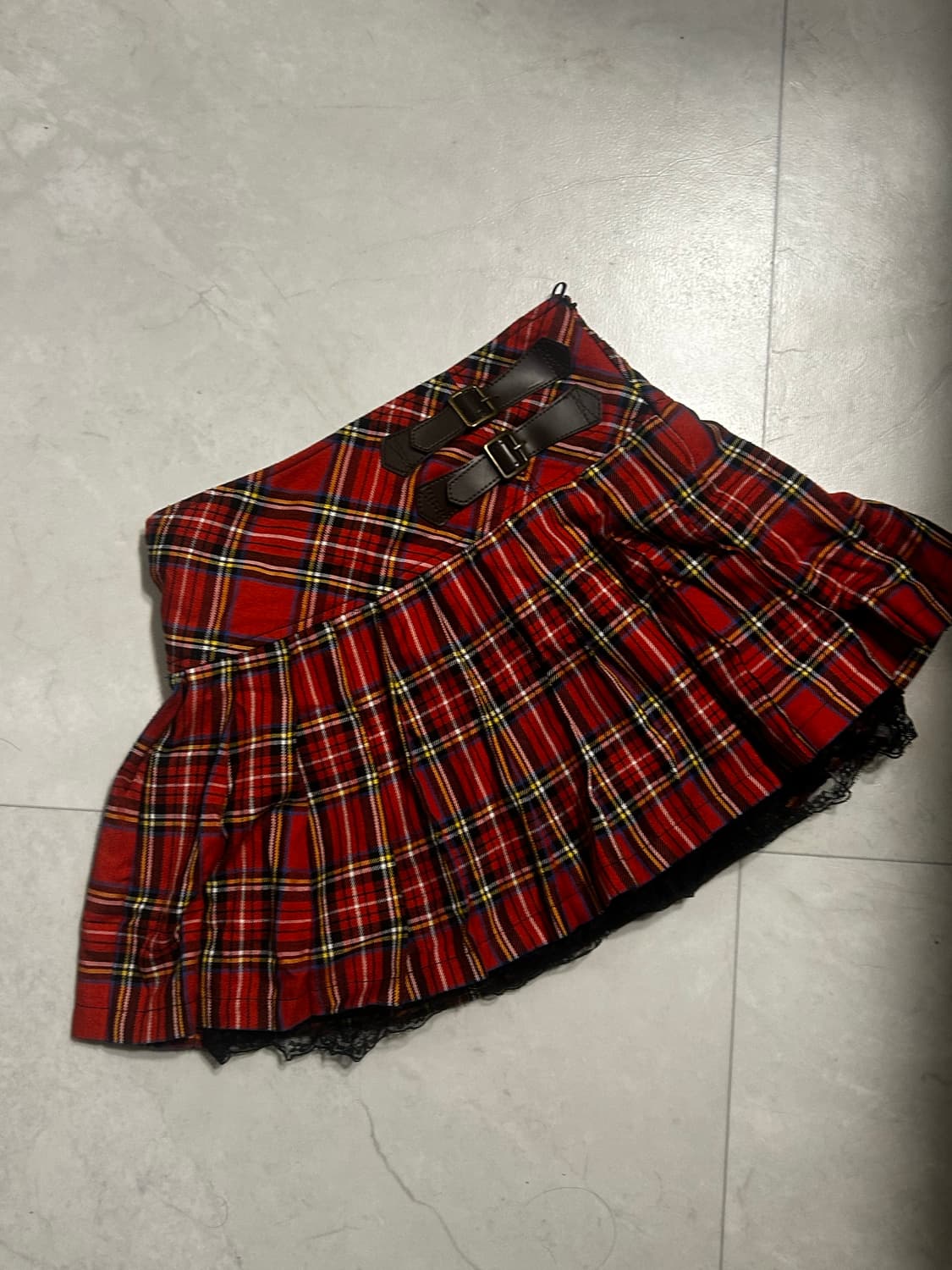 펑크 타탄체크 레이스벨트스커트 나나깔 에이치나오토 매드펑크 상품이미지1