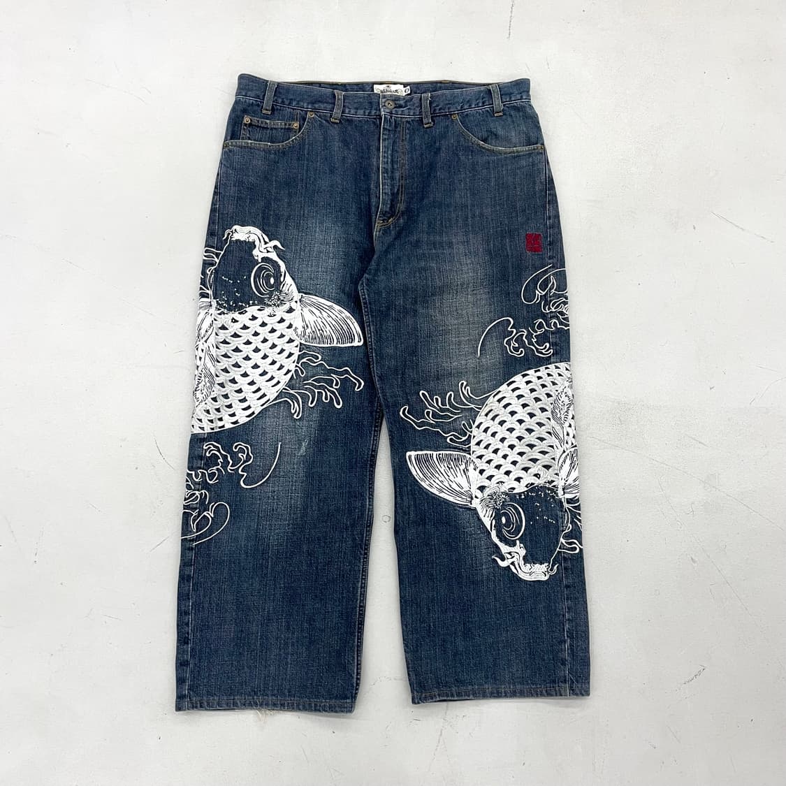 카라쿠리 타마시 제팬 잉어자수 오리엔탈 와이드 데님팬츠  상품이미지1