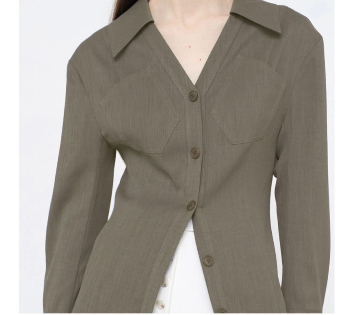 분더캄머 셔츠원피스 새상품(그레이시 카키) 상품이미지4