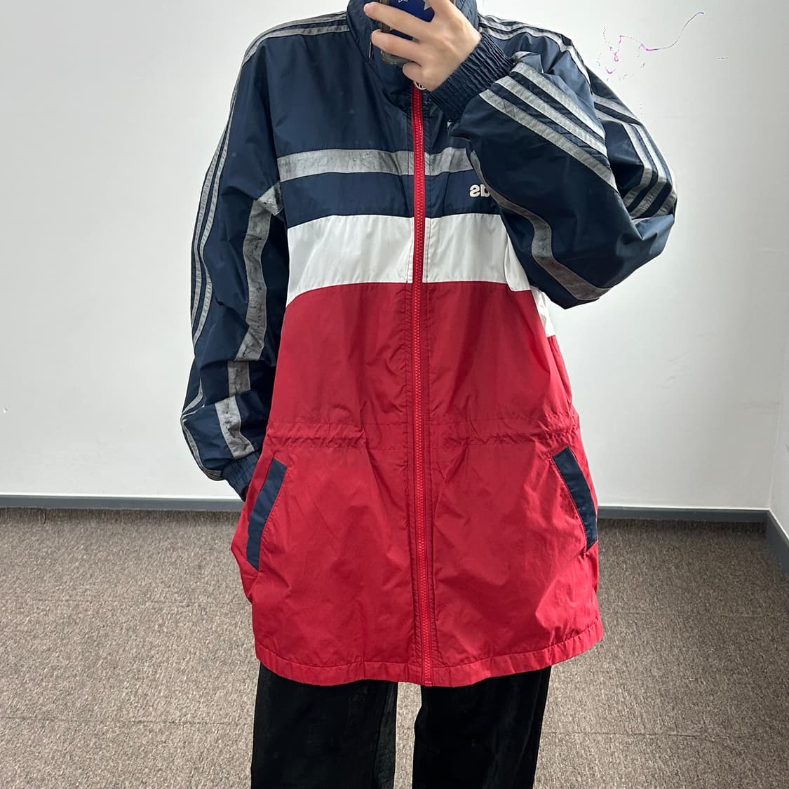 Adudas 아디다스 배색 웨이스트 스트링 바람막이 상품이미지1