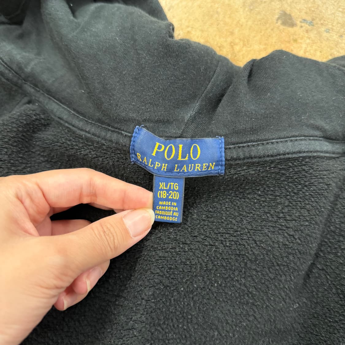 폴로 랄프로렌 블랙 검빨 후드집업 상품이미지5