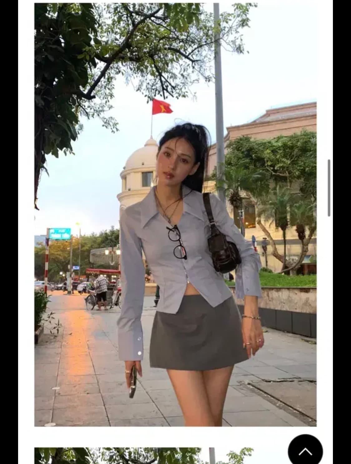 카키포인트 집업 셔츠 블루 s 상품이미지1