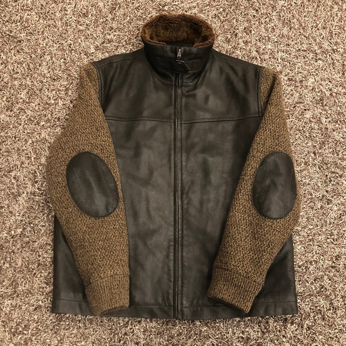 캠브리지 멤버스 양가죽 니트 도킹 양털 무스탕 레더 가죽 자켓 상품이미지4
