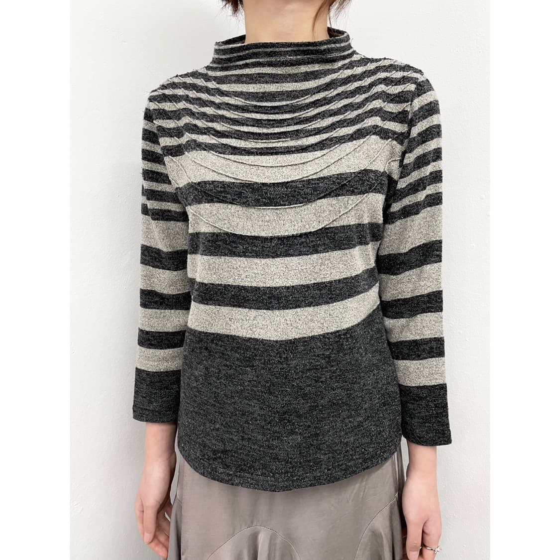 니혼진 너드 스트라이프 절개 탑 상품이미지1