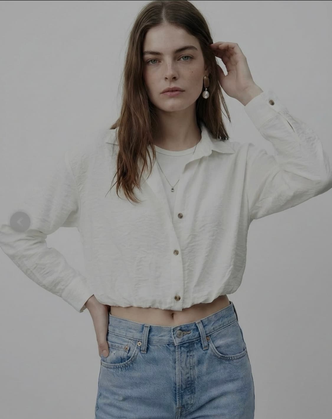 산드로 크롭 크링클 트윌 셔츠 블라우스 55~77 상품이미지2