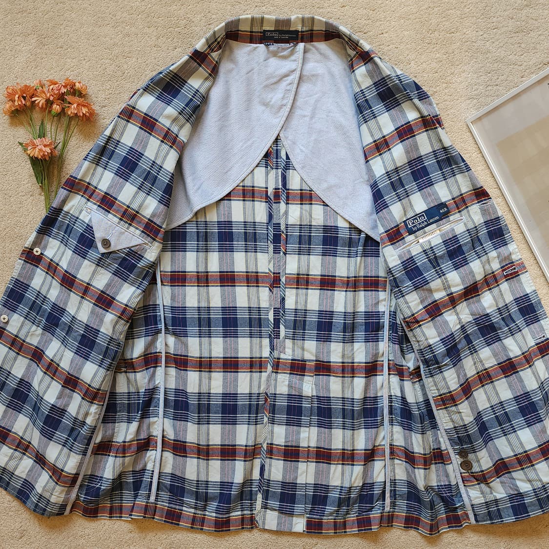 폴로 랄프로렌 블레이져 자켓 체크패턴 스포츠 자켓 46R 상품이미지4