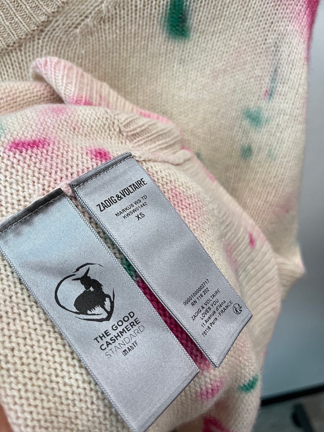 여) 쟈딕앤볼테르 나염 캐시미어 니트  상품이미지5