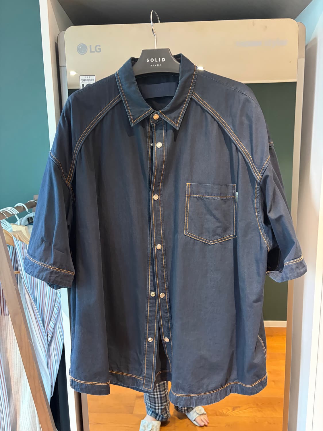 준지 25SS 코튼 데님라이크 반팔 셔츠 50 (준지 옷걸이 증정) 상품이미지1