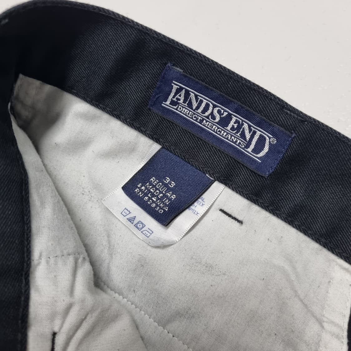 LANDS END 투턱 와이드 치노팬츠 블랙 - 33 상품이미지10