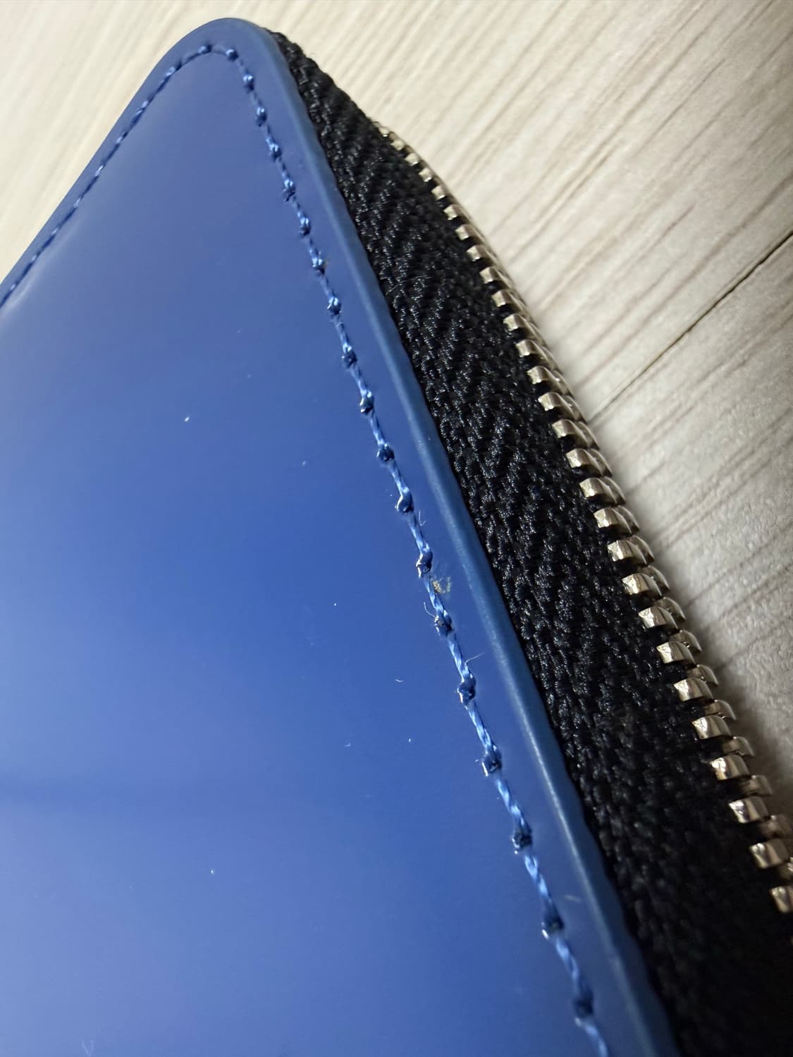 디젤 지퍼 클로저 글로시 지갑 송아지 가죽 블루 새상품 상품이미지10