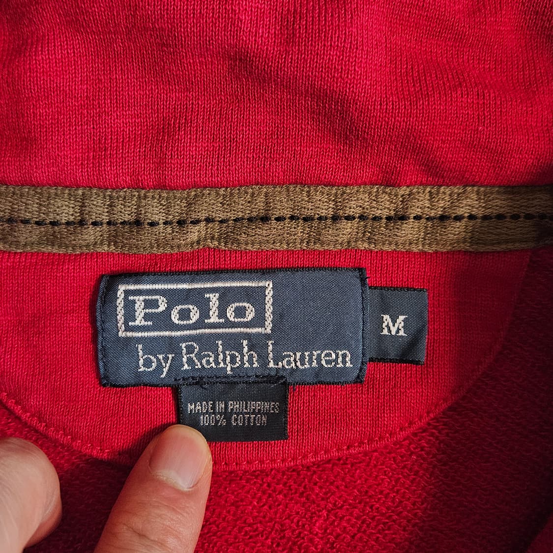 폴로 스냅버튼 스웻셔츠 딥레드 상품이미지4