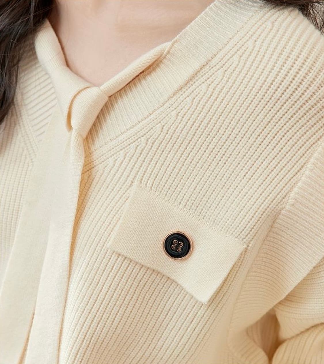 (m) 쿠오세 리본 컷아웃 니트 상품이미지2