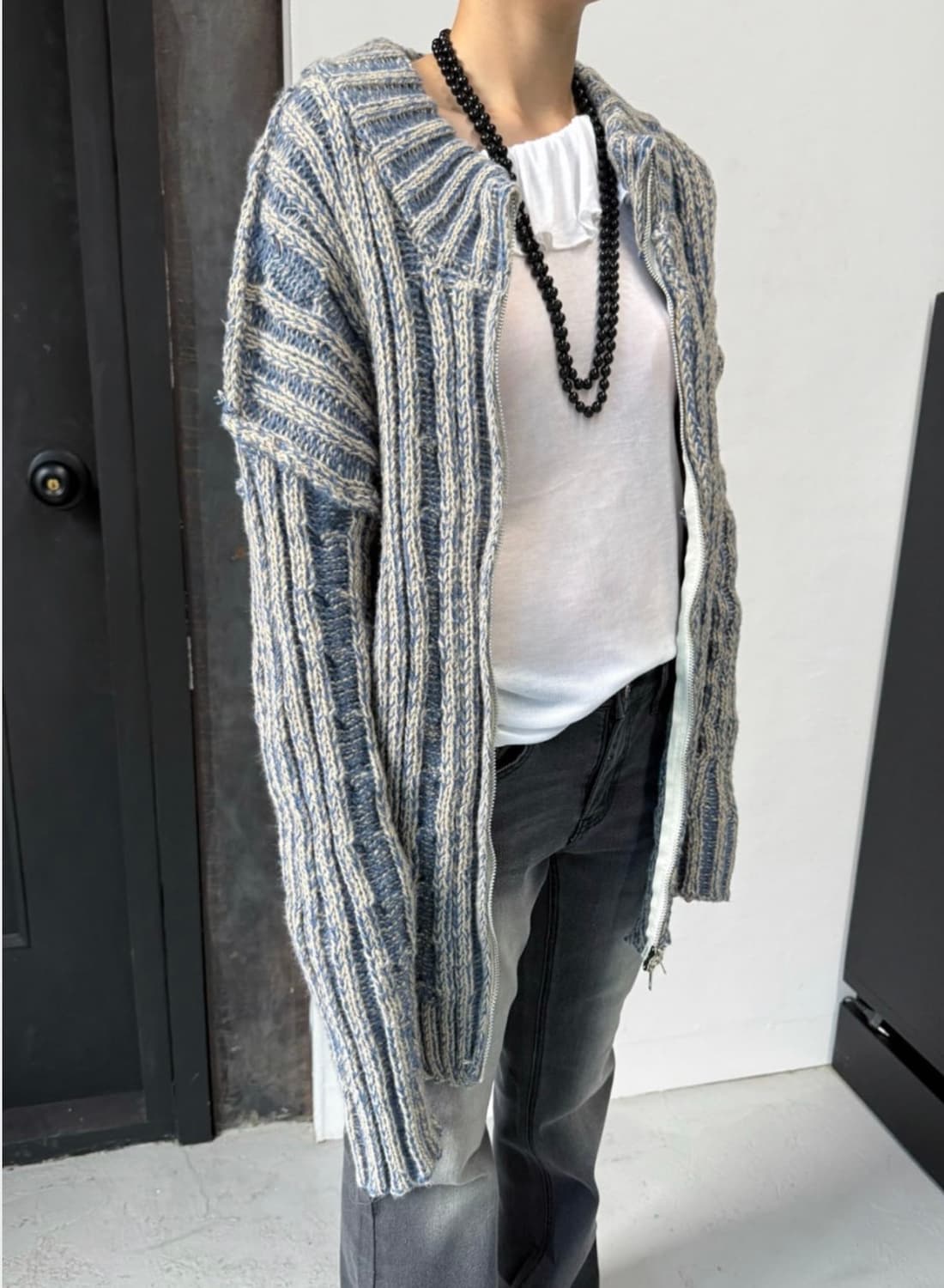 Tipssy 니트 집업 상품이미지1