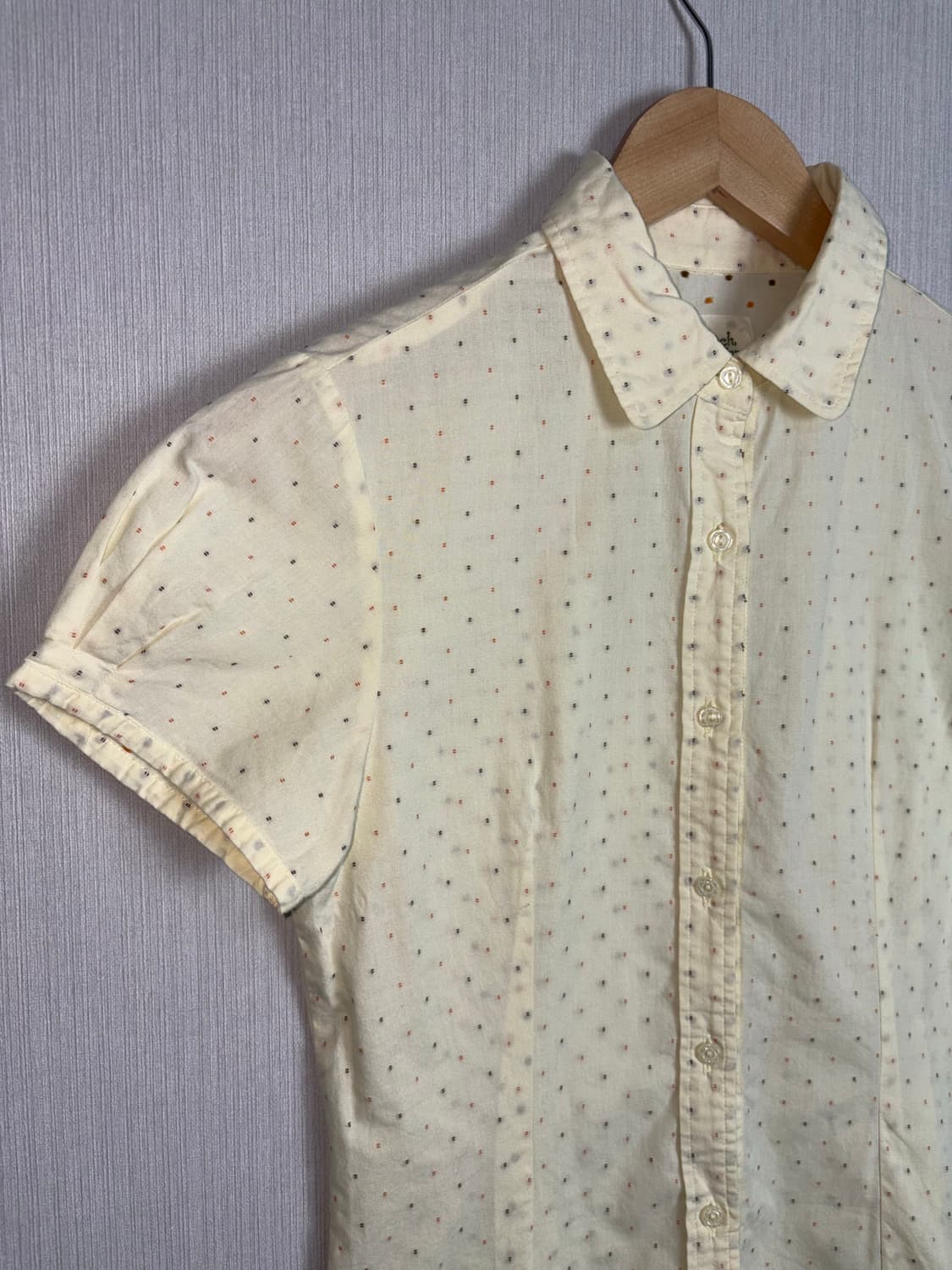 연노랑 도트 반소매 블라우스 상품이미지7