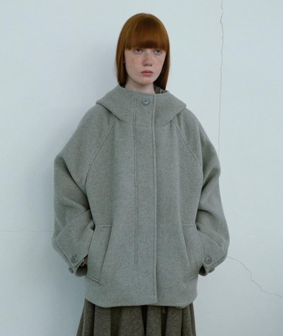 타입서비스 후디드 하프코트 그레이 (모카착용) 상품이미지1