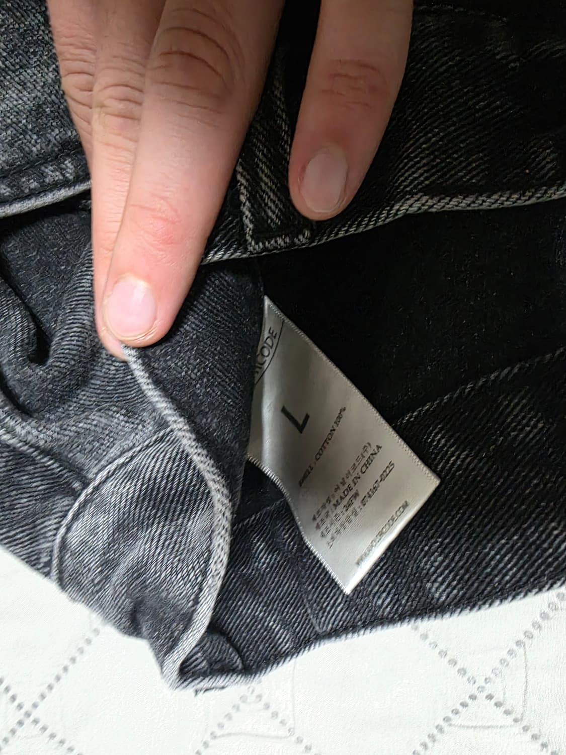 [L] 어널러코드 리자드 와이드데님팬츠 흑청 상품이미지3