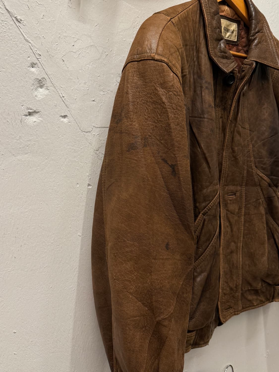 L) 90s Sheepskin Leather Bomber Jacket 상품이미지10