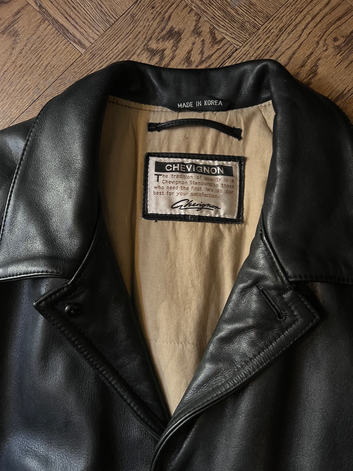 [L]90's USA 빈티지 한국제조 리얼레더 블레이저 자켓 상품이미지2