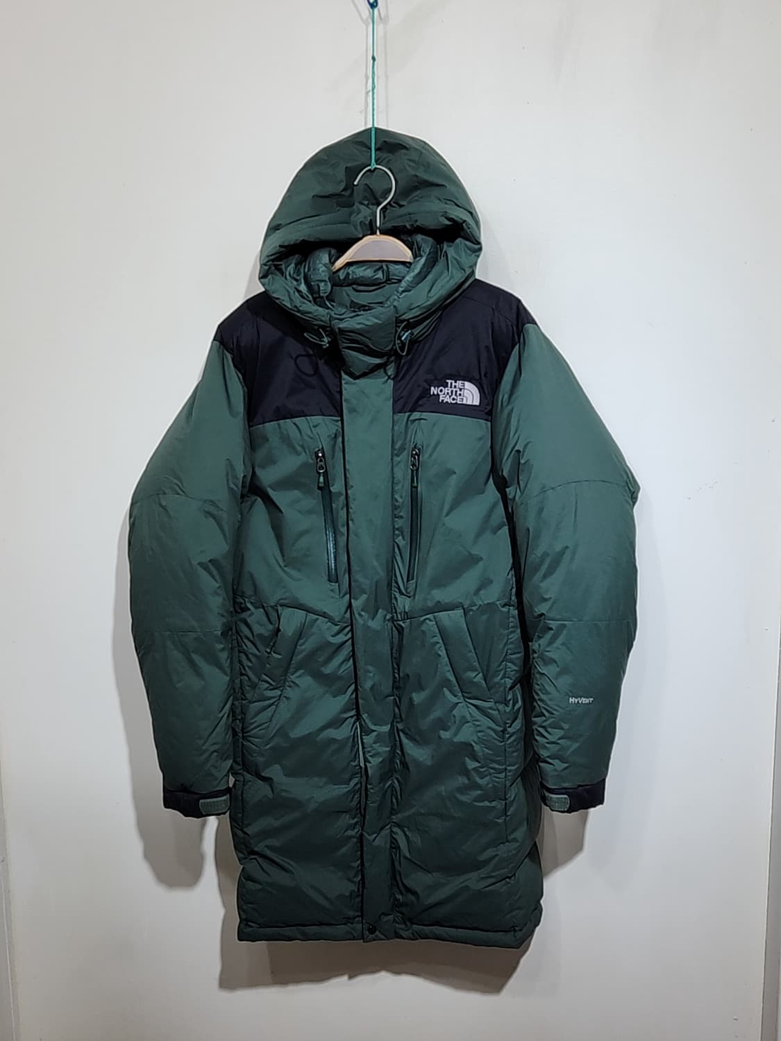 (L) 노스페이스 거위털 롱패딩 점퍼 카키 투톤 구스다운 패딩코트  상품이미지1